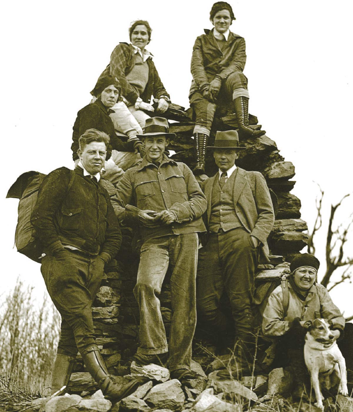 Club members at Hall's Cabin in 1932