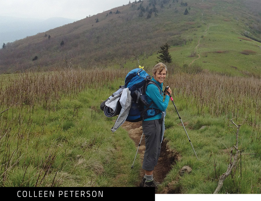Colleen Peterson hiking in her retirement