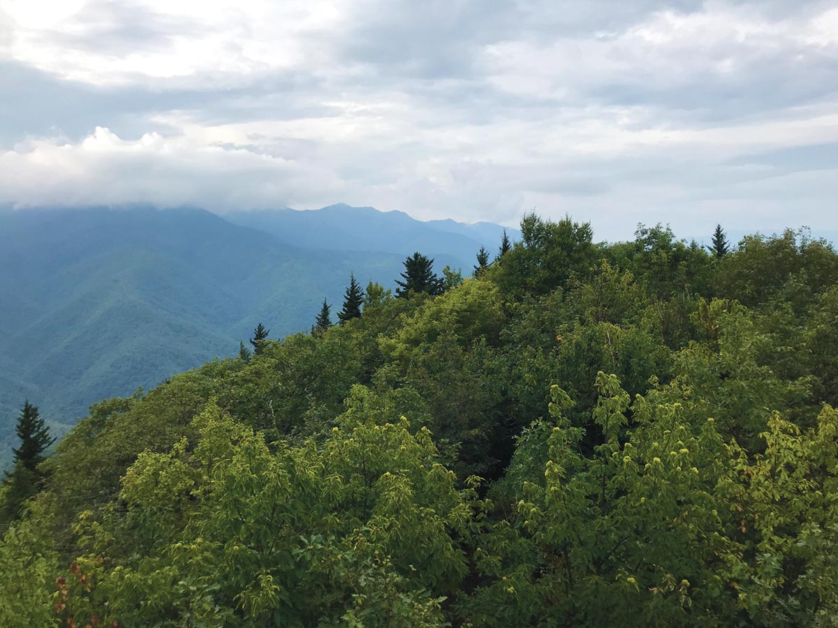 Mountain top view of western North Carolina