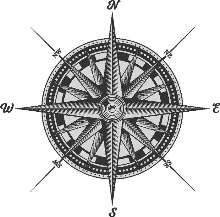 digital illustration of a compass