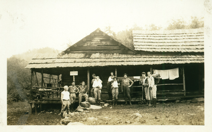 old photograph of Carolina Mountain Club members