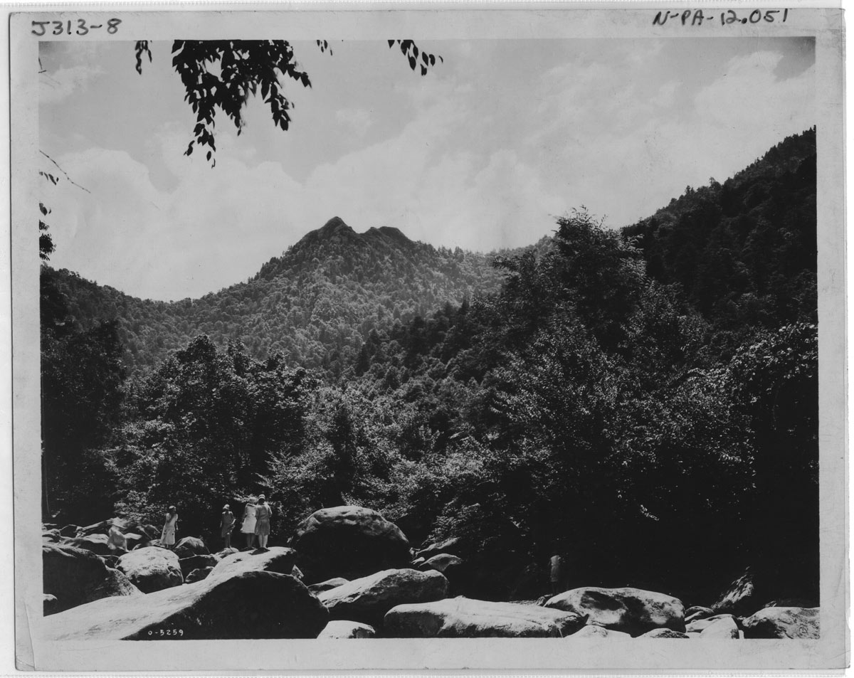 black and white photograph of the mountains