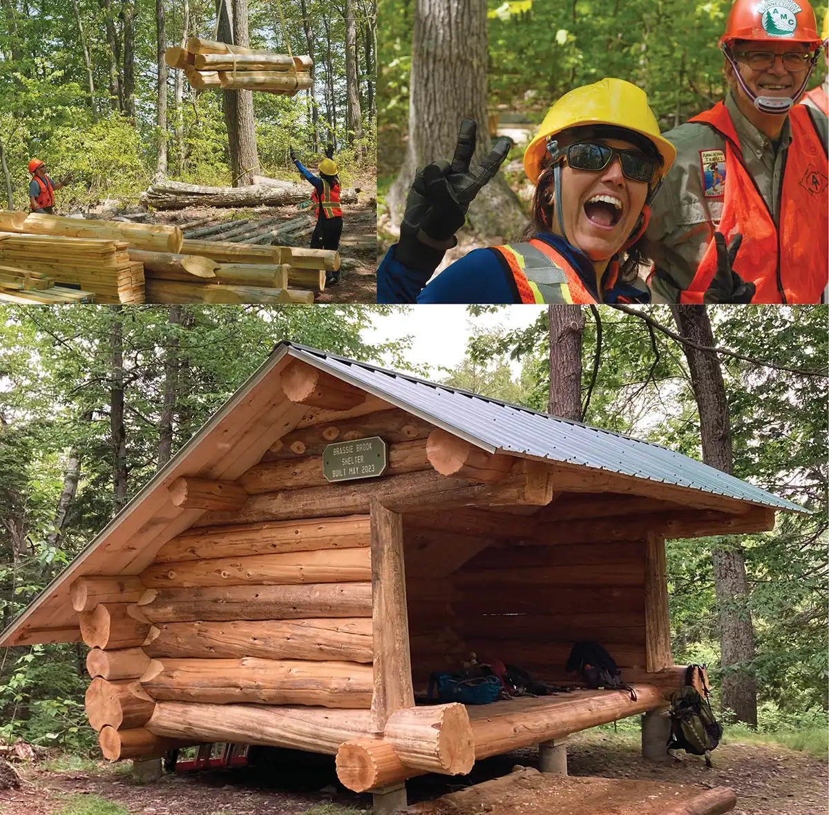 Brassie Brook shelter as it is being built by workers