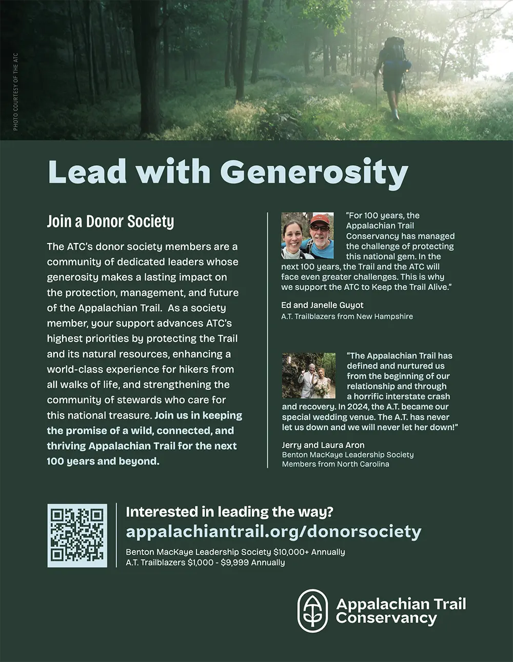 Appalachian Trail Conservancy Donor Society Advertisement