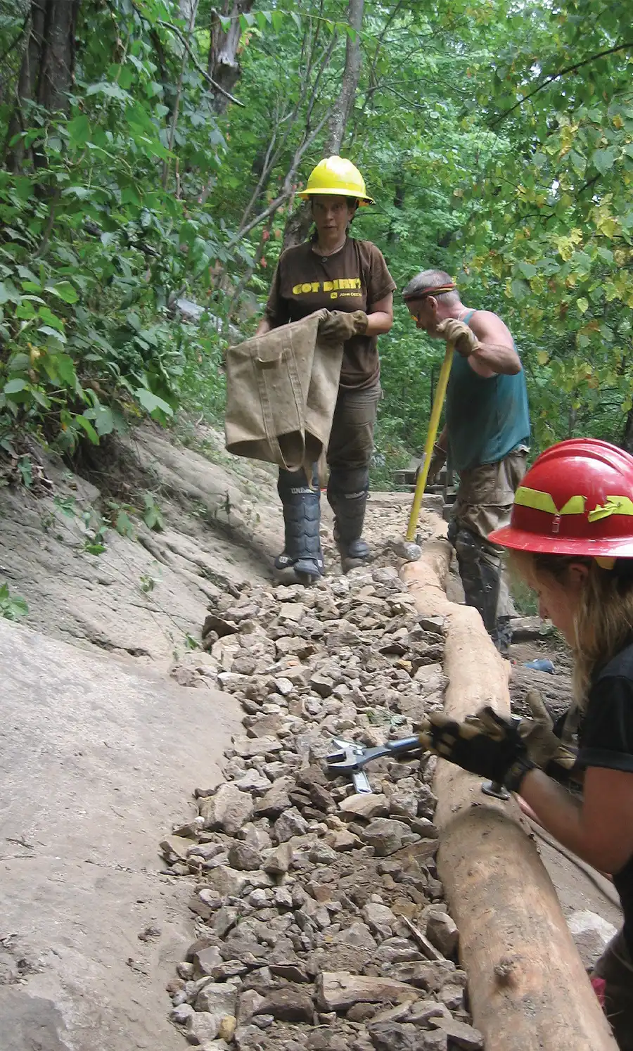 volunteers maintaining a portion of the trail